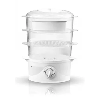 Dampfgarer Adler AD 633 3 Körbe freistehend 800 W Weiß