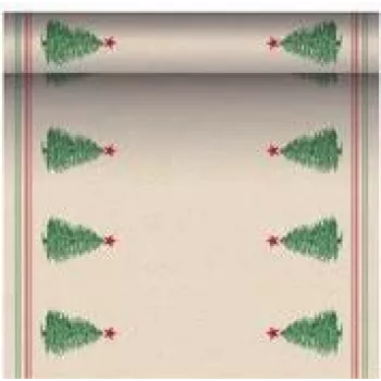 PAPSTAR Tischläufer Christmastree with Star 89780 Mehrfarbig 40,0 cm x 3,0 m (89780)