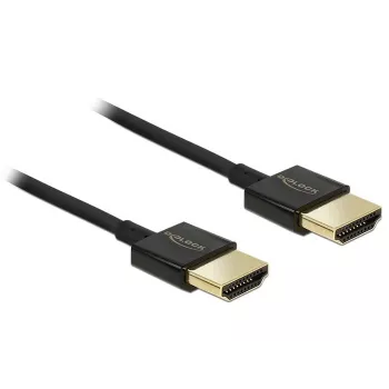 DeLOCK Slim Premium - Video-/Audio-/Netzwerkkabel - 36 AWG - HDMI, 19-polig (M) - HDMI, 19-polig (M) - 1,0 m - Dreifachschirmung - Schwarz (84771)