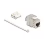 Keystone-Modul DELOCK 90723 – flacher RJ-45-Einsatz, silber/weiß, 16×28,5×22,6 mm