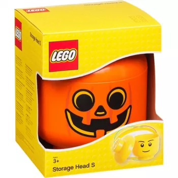 LEGO Storage Head Kürbis, klein, Aufbewahrungsbox orange/schwarz