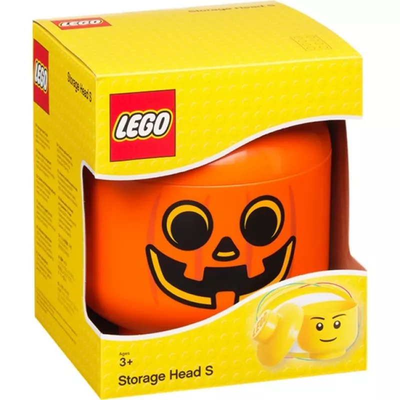 LEGO Storage Head Kürbis, klein, Aufbewahrungsbox orange/schwarz