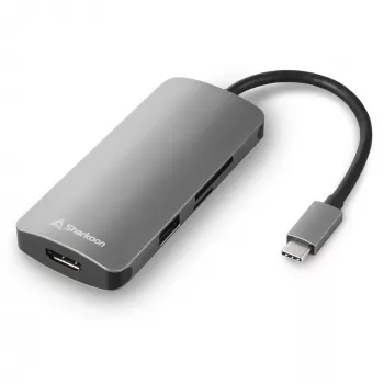 Multiport-Adapter Sharkoon USB 3.0 Typ C 3.2 Gen 1 grau