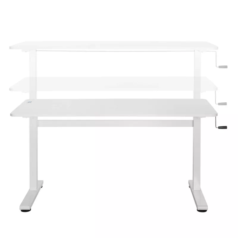 Manuell höhenverstellbarer Schreibtisch Ergo Office, max. 40 kg, max. Höhe 117 cm, mit Tischplatte für Arbeiten im Stehen und Sitzen, ER-401 W