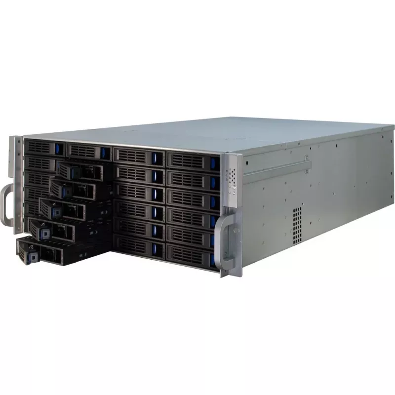 Server-Gehäuse Inter-Tech 4U-4424 Rack Schwarz, Silber