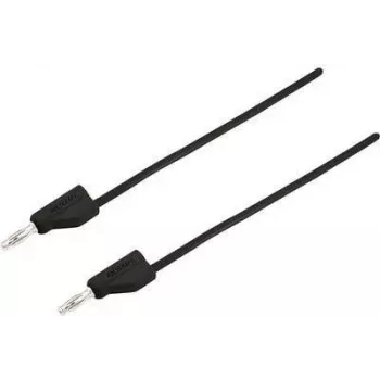 VOLTCRAFT Prüfleitung [Stecker 4 mm - Stecker 4 mm] 0,25 m Schwarz MSB-300 (MSB-300-0.25-SW)