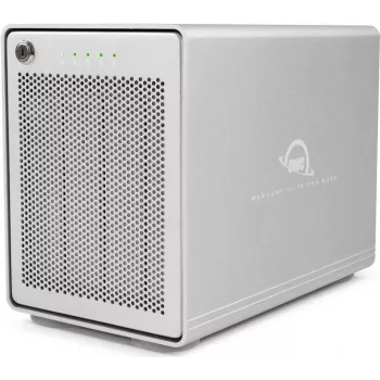 OWC Mercury Elite Pro Quad – 2,5/3,5 – Serial ATA III – 0 – 1 – 1+0 – 4 – 5 – JBOD – 3.1 (3.1 Gen 2) – USB Type-C – Festplattengehäuse (OWCMEQCTSRT00)