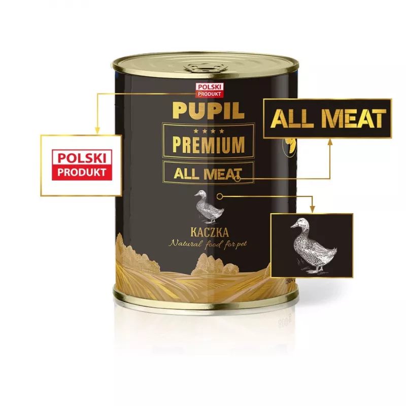 PUPIL Premium All Meat Gold Ente - Nassfutter für Hunde - 800g