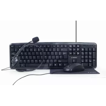 Gembird KBS-UO4-01 Tastatur Maus enthalten Office USB QWERTY US-Englisch Schwarz