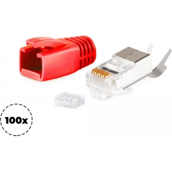 Kabelstecker RJ-45 ShiverPeaks 72067-100R Rot