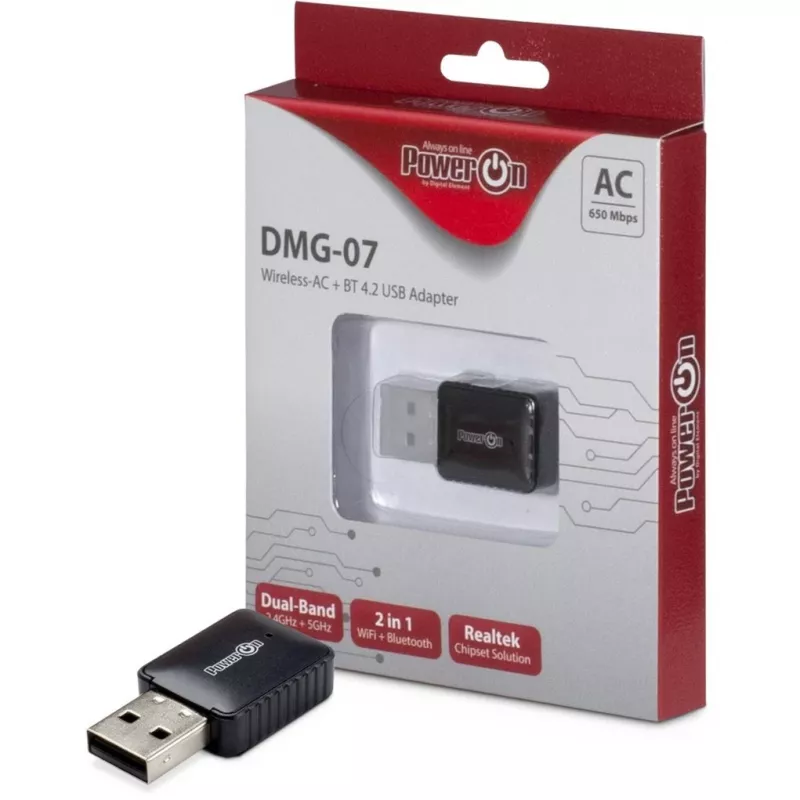 Inter-Tech DMG-07 – Wireless – USB – WLAN / Bluetooth – Wi-Fi 5 (802.11ac) – 650 Mbit/s – Schwarz (88888146)