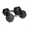 Gummierte Gusseisen-Hantelscheiben HEX 2x6 kg REBEL ACTIVE