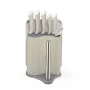 Messer-Besteckset Maestro MR-1413-Grau – 8-teilig, Edelstahlklingen, graue Griffe, enthält Kochmesser, Brotmesser, Schneidemesser, Universalmesser, Schälmesser, Sparschäler, Schneidebrett, Küchenpapierhalter