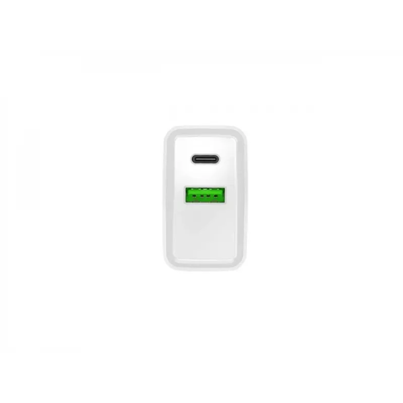 Netz-Schnellladegerät NATEC RIBERA 12V 20W USB-C PD 3.0 + USB-A Samsung AFC Weiß