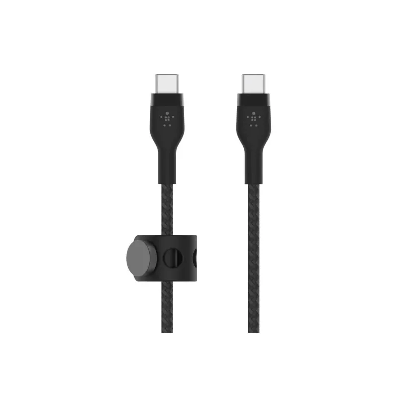 Kabel BoostCharge USB-C/USB-C geflochtenes Silikon 2 m, schwarz