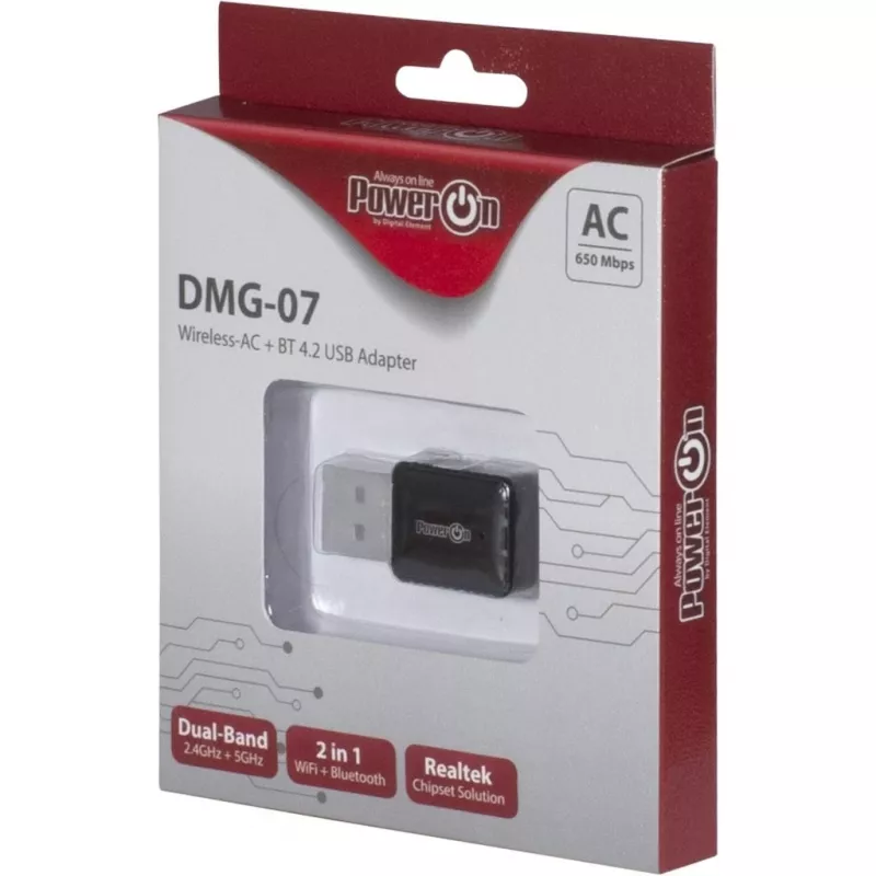 Inter-Tech DMG-07 – Wireless – USB – WLAN / Bluetooth – Wi-Fi 5 (802.11ac) – 650 Mbit/s – Schwarz (88888146)