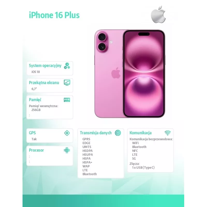 iPhone 16 Plus 256GB - Pink