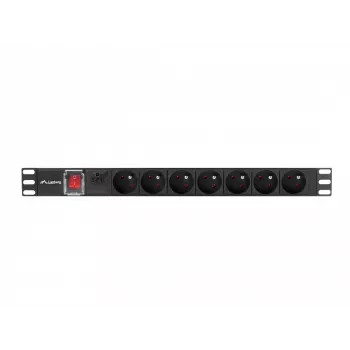 LANBERG PDU-07E-0200-IEC-BK PDU 1U 10A 7 Steckdosen Französisch 2m Schwarz