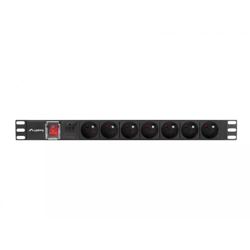 LANBERG PDU-07E-0200-IEC-BK PDU 1U 10A 7 Steckdosen Französisch 2m Schwarz