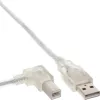 Microconnect USBAB5ANGLED-L USB-Kabel USB 2.0 5 m USB A USB B Weiß