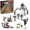 LEGO Star Wars Clone Trooper & Battle Droid Battle Pack Bau-Spielzeug für Kinder mit Speeder Bike Fahrzeug, 4 Minifiguren und 5 Figuren, Geschenk für Jungen