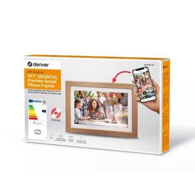 Denver Bilderrahmen mit FRAMEO 10.1 16GB helles Holz