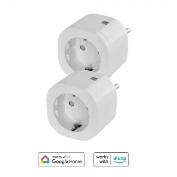 Smart-Steckdosen-Bundle Omajin OBU-2SP-SK-01 2er-Pack WLAN mit Energieüberwachung