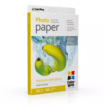 ColorWay Fotopapier, 50 Blatt | 255 g/m² | A4 | Premium Seidenmatt