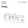 TV-Schrank Cama LUCCA 4D 200x40x59 cm, Cashmere-Finish, graue Spanplatten-Abdeckung