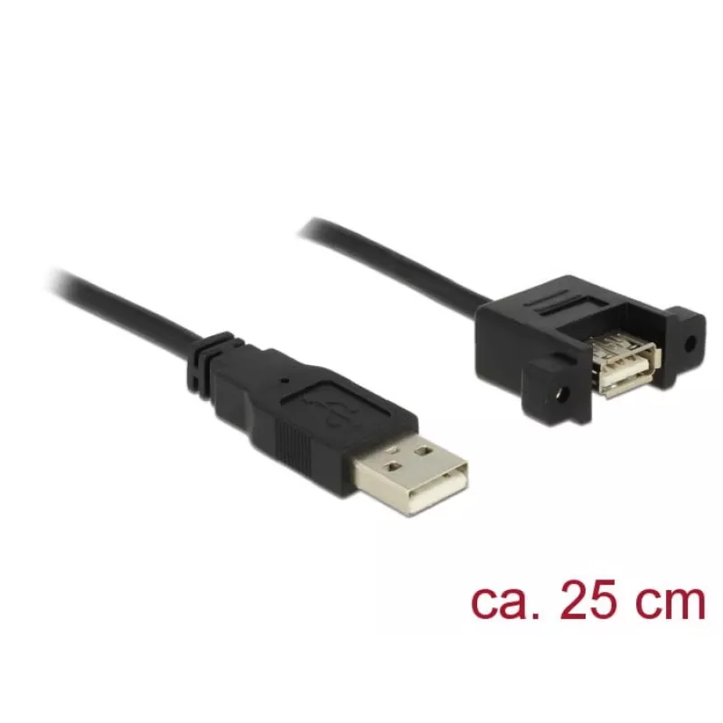 USB-Kabel DeLOCK 85462 USB 2.0 0,25 m Schwarz