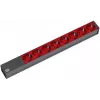 Bachmann 19'' 2 m 8x Schuko H05VV-F 3G 1,00 mm² Stromverlängerung 8 AC-Steckdosen Schwarz, Rot