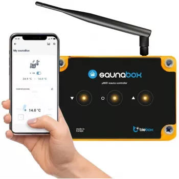 saunaBox pro I/O Modul WiFi Saunasteuerung von bleBox, Modell 42387