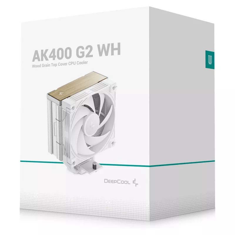 Luftkühler DeepCool AK400 G2 WH, 120-mm-Lüfter, max. Luftdruck 3,33 mmH₂O, 92×132×156 mm, weiß