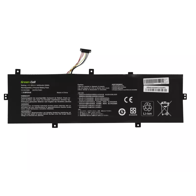 Batterie Grün Cell AS163 für ASUS ZenBook UX430 Serie