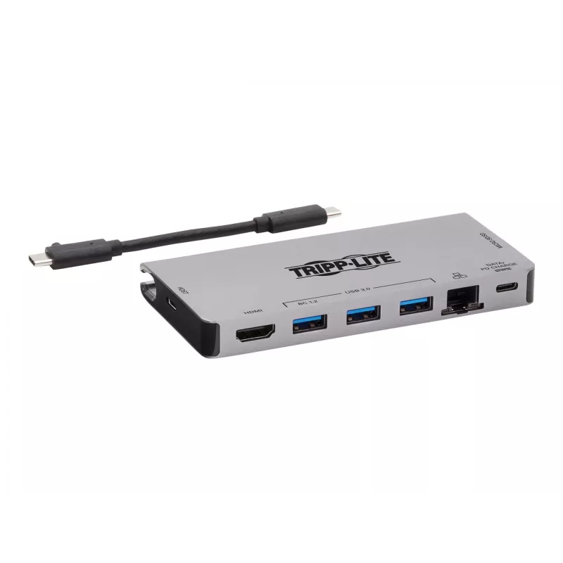 USB-C Dock - 4K HDMI, USB 3.2 Gen 1, USB-A Hub, GbE, Speicherkarte, 100W PD-Ladung, abnehmbares Kabel U442-DOCK5D-GY