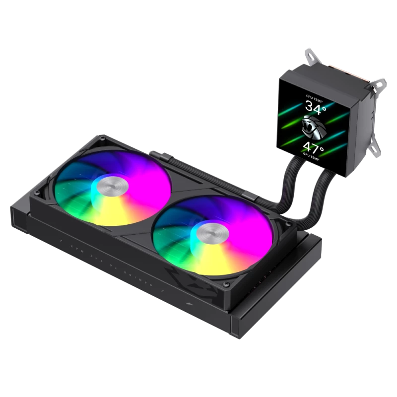 Gamemax CPU-Flüssigkeitskühler | GLACIER 240 LCD BK | Intel, AMD