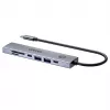 USB-C-Hub Unitek H1124AGY01 mit 100W PD, HDMI 2.0, 2x USB‑A, 2x USB‑C, SD/microSD-Kartenleser — Aluminium