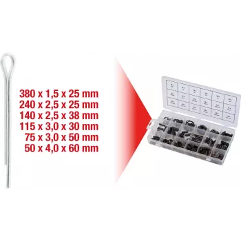 Splint-Set ks tools 1000 Stück 970.0330 — Sortiment mit 1000 Sicherungssplinten