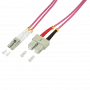 Logilink - Patchkabel - LC Multimode (M) auf SC Multimode (M) - 2 m - Glasfaser - 50/125 Mikrometer - OM4 - halogenfrei - erikaviolett (FP4LS02)