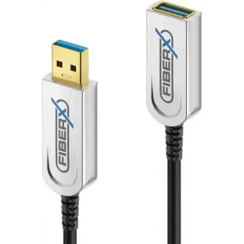 USB-Kabel FiberX FX-I650-003 USB 3.2 Gen 1 3 m USB A Schwarz Silber