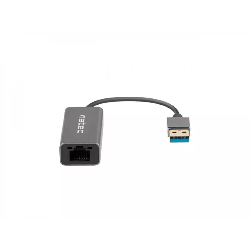 USB-Hub NATEC Cricket USB 3.2 Gen 1 Typ-A mit RJ-45 Ethernet 1000 Mbit/s, Aluminiumgehäuse, schwarz