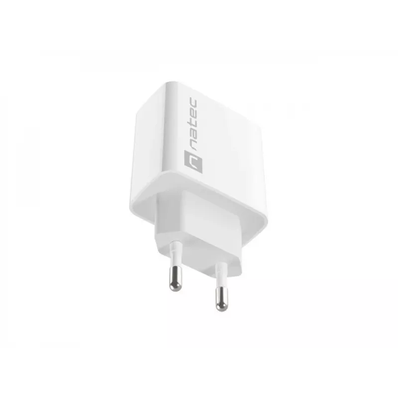 Netz-Schnellladegerät NATEC RIBERA 12V 20W USB-C PD 3.0 + USB-A Samsung AFC Weiß