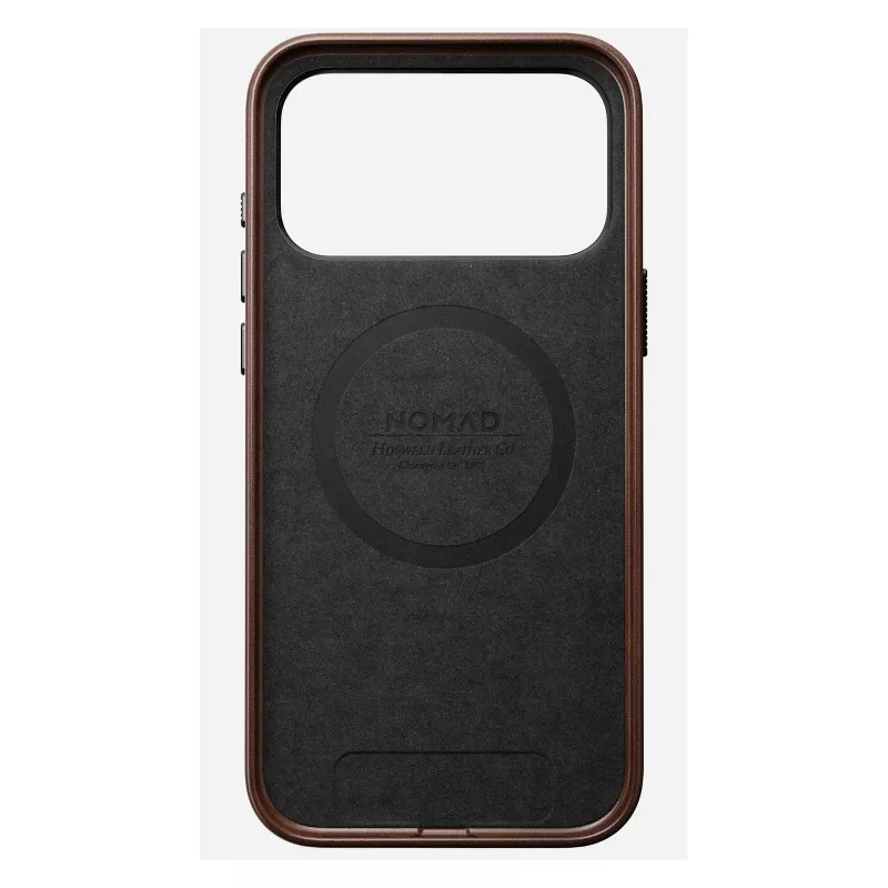 Handyhülle Nomad Traditional Leather Case für iPhone 17 Pro Max, Leder/Aluminium/Mikrofaser, passend für 6,9 Zoll (Braun)