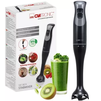 Stabmixer CLATRONIC SM 3824 – 600 W, 2 Geschwindigkeiten, Edelstahlklinge, schwarz