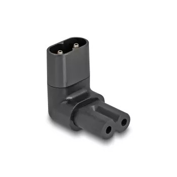 DeLOCK Netzadapter IEC 60320 C8 auf C7 Steckdose 2,5 A 90° Schwarz