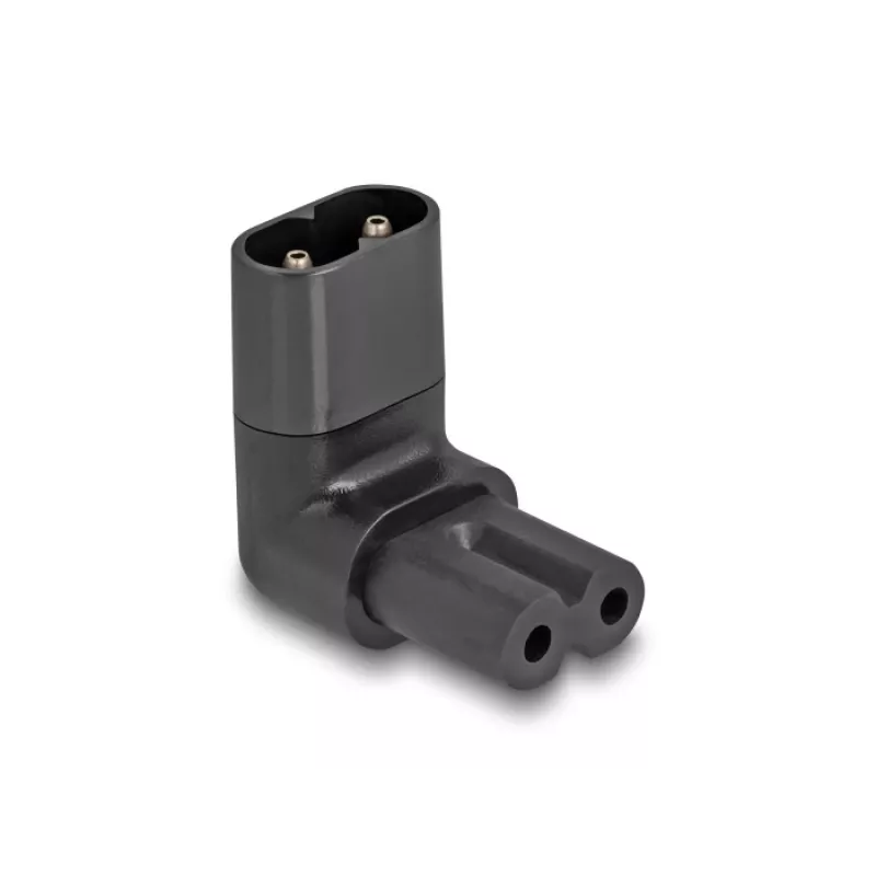 DeLOCK Netzadapter IEC 60320 C8 auf C7 Steckdose 2,5 A 90° Schwarz