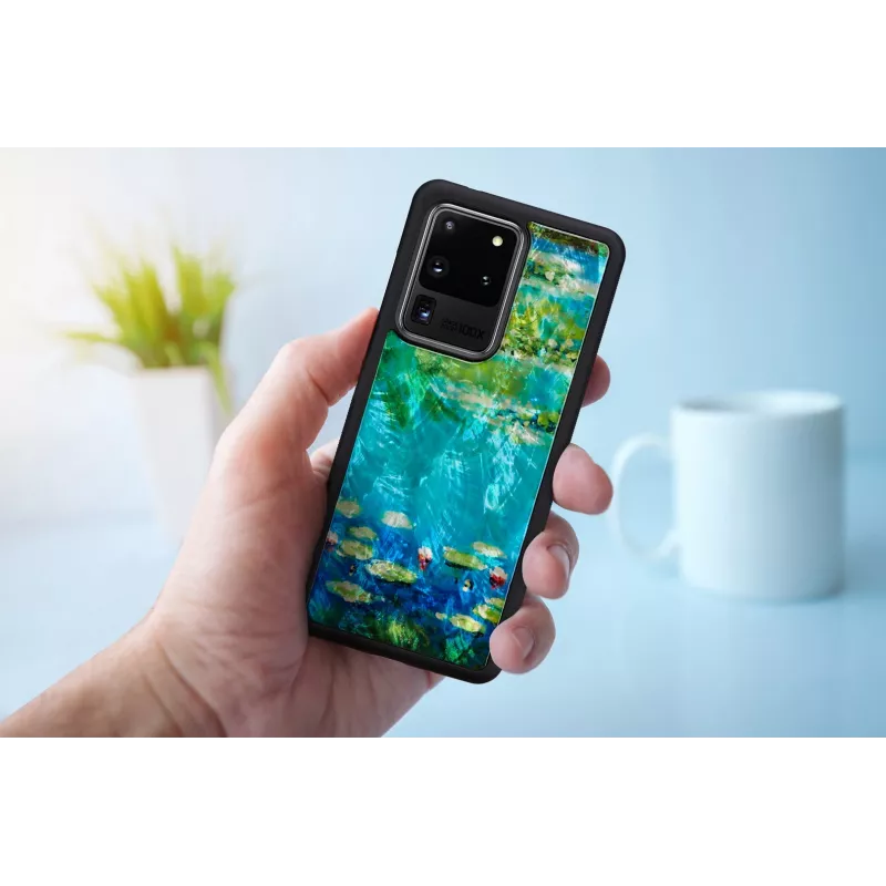 Schutzhülle iKins für Samsung Galaxy S20 Ultra – schwarzes Seerosen-Design