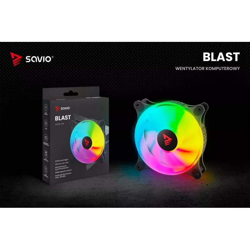 SAVIO Blast 120mm ARGB PWM Gehäuselüfter - Schwarz