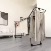 Wäscheständer VILEDA Infinity Flex Ultimate Teleskop — schwarz, beschichtetes Aluminium, 30 m Trockenfläche, faltbar, Rollen