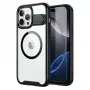 GUAN Schutzhülle für Apple iPhone 16 Plus mit 10H-Sicherheitsglas und Ständer, transparente Rückseite mit schwarzem Rahmen